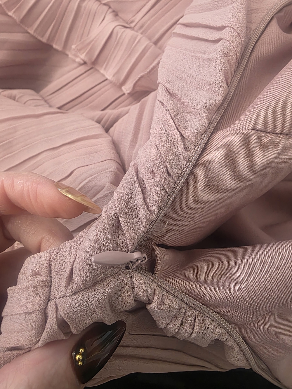 Chiffon Ruffle Halter Dress in Light Pink - Picture 11 of 12